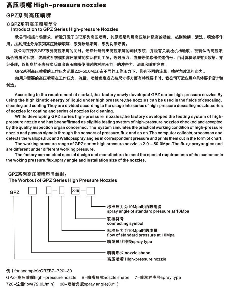 高压喷嘴